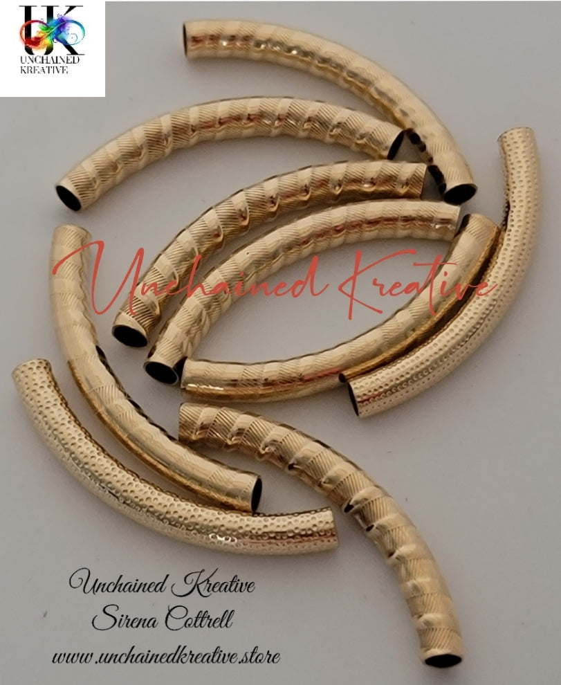 Gold-filled design Curve tube beads