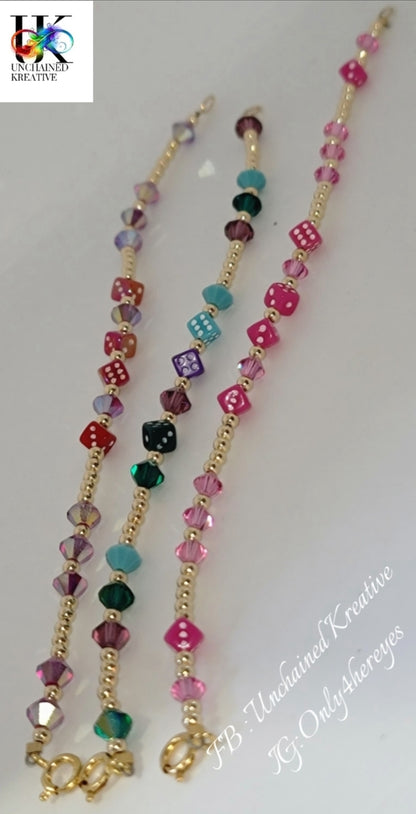 Gold Filled Dice Bracelets